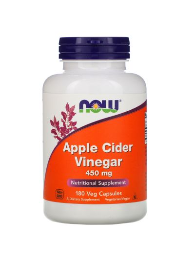 Now Foods, Apple Cider Vinegar, 450 mg, 180 Veggie Caps