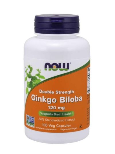 Now Foods Ginkgo Biloba Double Strength 120 mg 100 Vegetarian Capsules