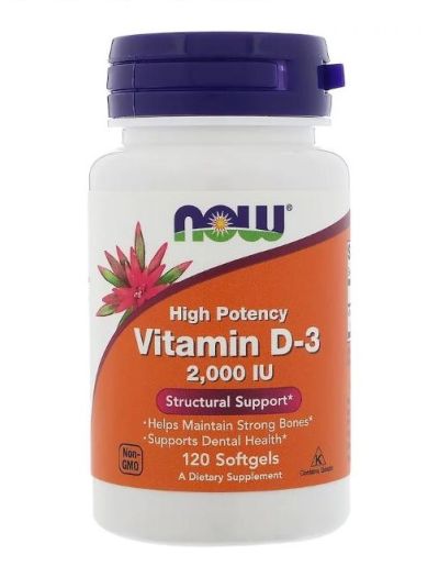 NOW FOODS HIGHLY EFFECTIVE VITAMIN D-3 2,000 IU 120 GEL CAPS