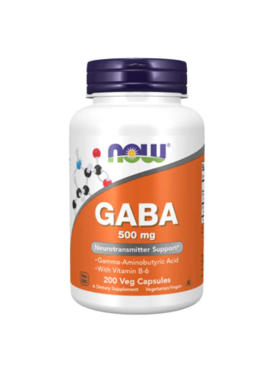 NOW FOODS GABA 500 MG WITH B6 200 VEGETABLE CAPSULES