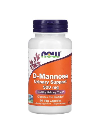 NOW Foods, D-Mannose, 500 mg, 60 vegetable capsules