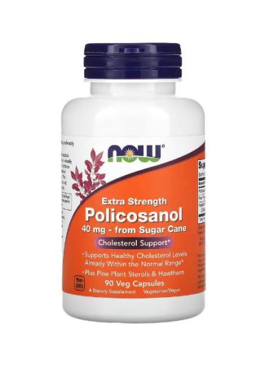 NOW FOODS EXTRA STRENGTH POLICOSANOL, 40 MG, 90 VEGETABLE CAPSULES