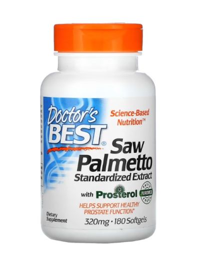 Doctor's Best Saw Palmetto Berry Standardized Extract, 320 mg, 180 Softgels