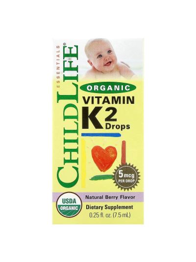 ChildLife Essentials, Organic Vitamin K2 Drops, natürliche Beere, 5 mcg, 7,5 ml (0,25 fl. oz.)