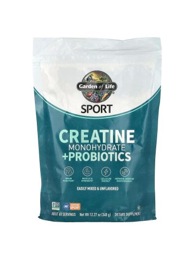 Garden of Life, Sport, Creatine Monohydrate + Probiotics, Unflavoured, 12.27 oz (348 g)