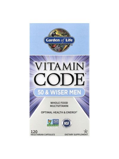 Garden of Life, Vitamin Code®, 50 & Wiser Men, Whole Food Multivitamin, 120 Vegetarian Capsules