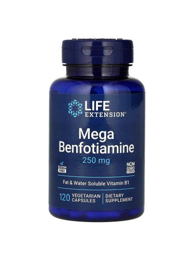Life Extension, Mega Benfotiamine, 250 mg, 120 Vegetarian Capsules