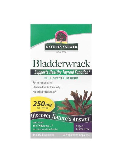 Nature's Answer, Bladderwrack, Blasentang, 250 mg, 90 pflanzliche Kapseln