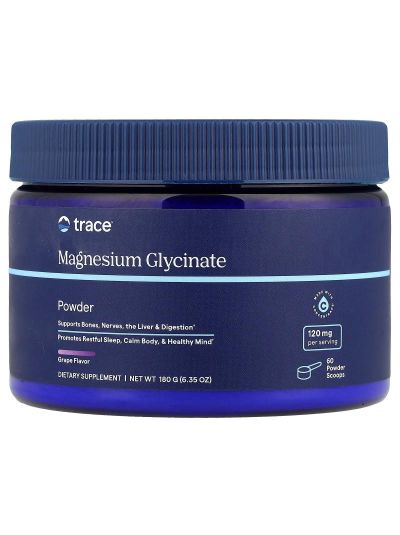 Trace Minerals, Magnesium Glycinate Powder, Grape, 180 g