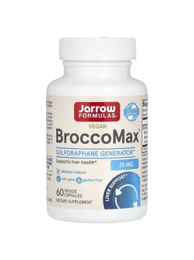 Jarrow Formulas BroccoMax Broccoli Activated Myrosinase 60 Vegetarian Capsules