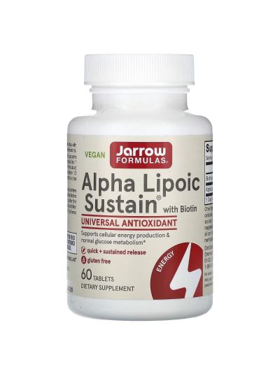 JARROW FORMULAS, ALPHA LIPOIC SUSTAIN WITH BIOTIN, 300 MG, 60 TABLETS
