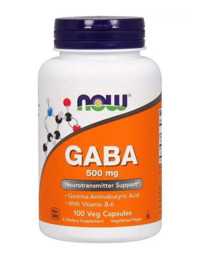 Now Foods GABA 500 mg with B6 100 vegetable capsules