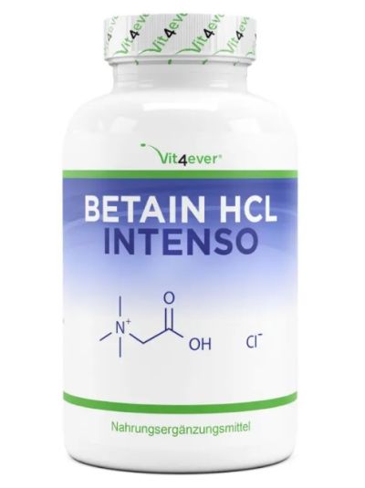 Vit4ever Betaine HCL = 240 capsules á 695mg with pepsin + gentian extract