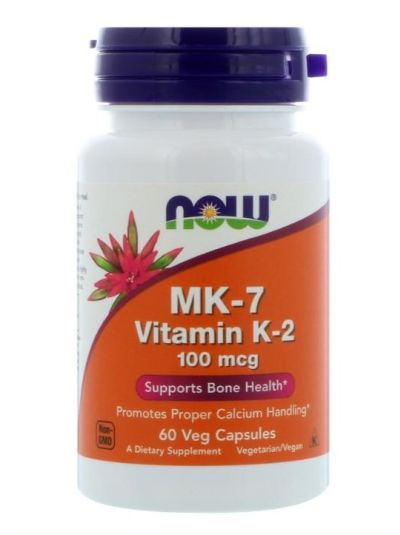 NOW FOODS MK-7 VITAMIN K-2 100 MCG 60 VEGE CAPSULES