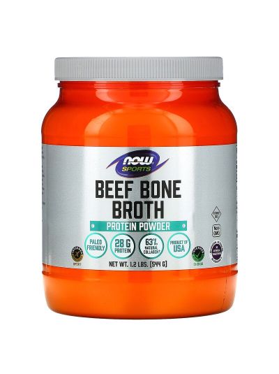NOW Foods Beef Bone Broth, 100% Pure Protein Powder 544 g