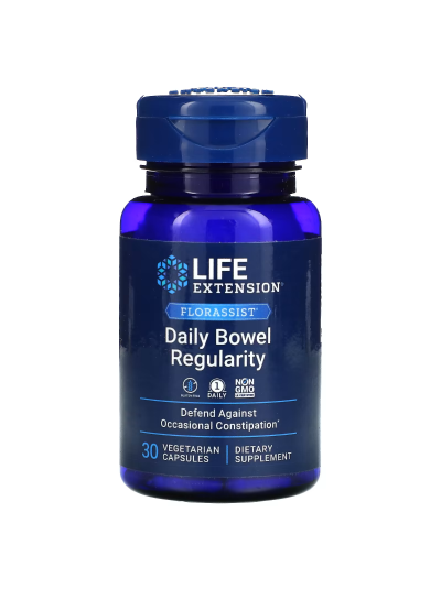 Life Extension, Florassist, Daily Bowel Regularity, 30 Vegetarian Capsules