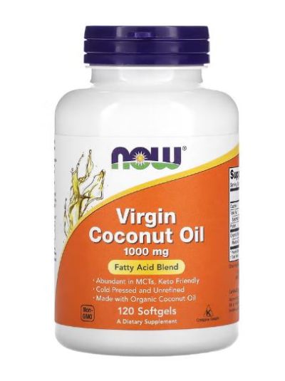 NOW FOODS VIRGIN COCONUT OIL, 1,000MG, 120 SOFTGELS