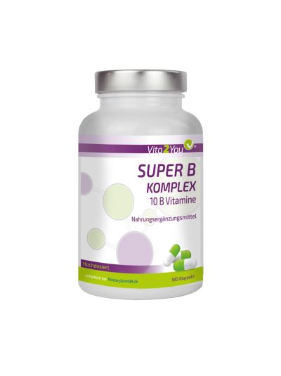 Vita2You Super B Complex, High dosage, 180 capsules