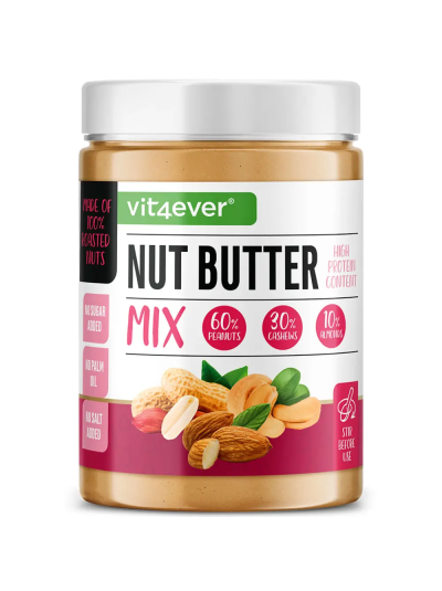 Vit4ever 100% Erdnussbutter (MIX) - Peanut+ Cashew + Almonds Butter 1000 g