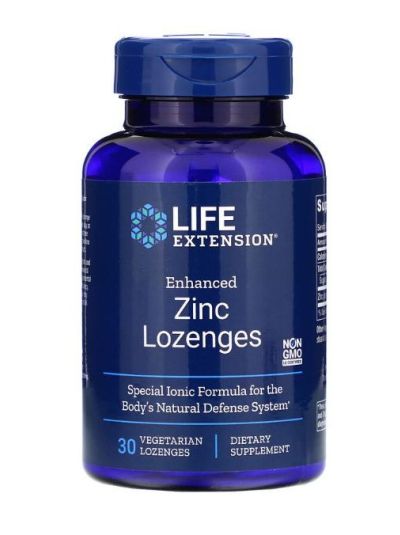 LIFE EXTENSION ENHANCED ZINC LOZENGES, 30 VEGETARIAN LOZENGES