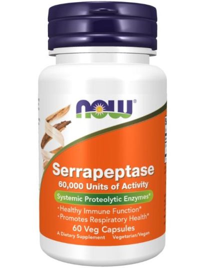 NOW Foods, Serrapeptase, 33 mg, 60 pflanzliche Kapseln