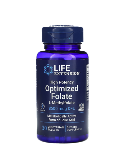 Life Extension, High Potency Optimized Folate, 8.500 mcg DFE, 30 Tabletten