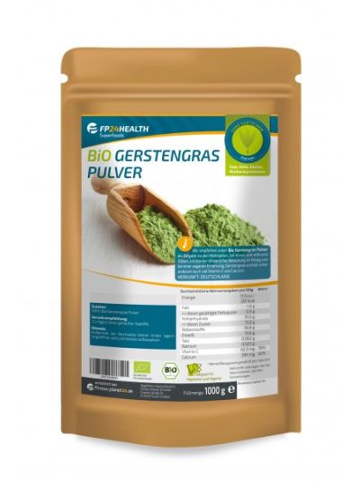 FP24 Health Organic Barley Grass Powder 1kg - from Bavaria - Organically Grown