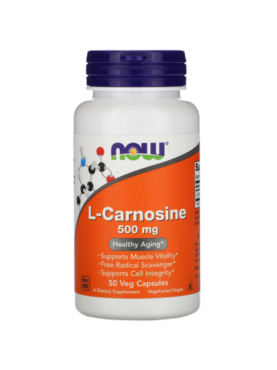 NOW Foods L-Carnosine 500 mg 50 Veg Capsules