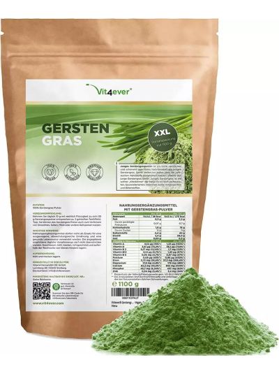 VIT4EVER BARLEY GRASS, YOUNG BARLEY GRASS POWDER - ORIGIN NETHERLANDS - RICH IN MINERALS & VITAMINS 1100 G