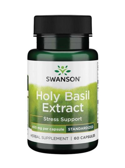 SWANSON - HOLY BASIL EXTRACT 400MG - STANDARDIZED, 60 CAPSULES