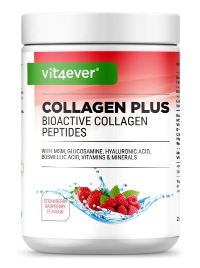 Vit4ever Collagen Plus - strawberry-hinberry taste, 500 g