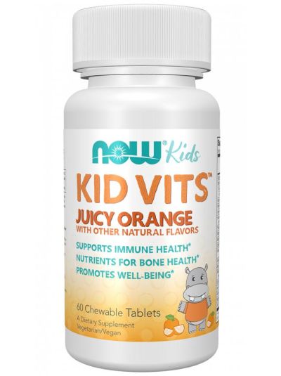 NOW FOODS Kid Vits, Juicy Orange, 120 Chewable Tablets