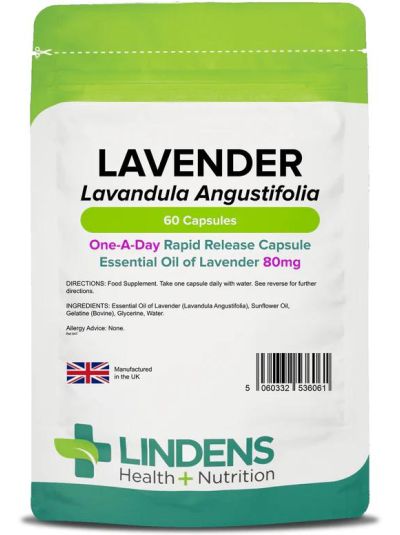Lindens Lavender Essential Oil 80 mg 60 capsules