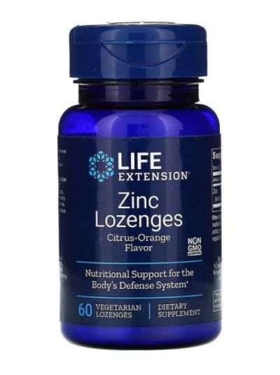 Life Extension Zinc Citrus-Orange Flavor, 60 Herbal Lozenges