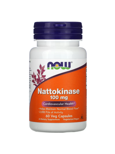 NOW Foods Nattokinase 100mg / 2000 FUs 60 Vegetable Capsules