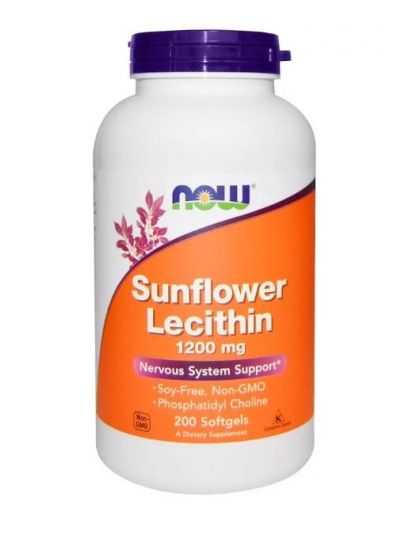 Now Foods Sunflower Lecithin 1,200 mg, 200 Softgels