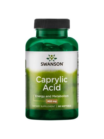 SWANSON CAPRYLIC ACID 600MG 60 SOFTGELS