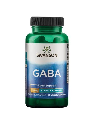SWANSON GABA - 750MG MAXIMUM STRENGTH - 60 VEGETABLE CAPSULES