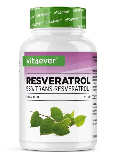 Vit4ever Resveratrol 60 capsules a 500 mg - 98% Trans-Resveratrol