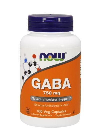 Now Foods GABA 750 mg 100 Vegetarian Capsules