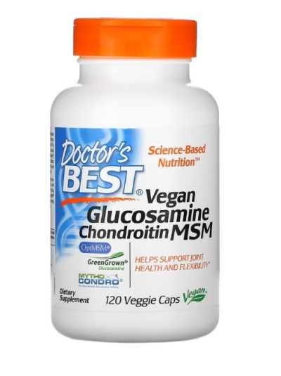 Doctor's Best Vegan Glucosamine Chondroitin MSM, Vegan Glucosamine Chondroitin MSM, 120 Vegetable Capsules