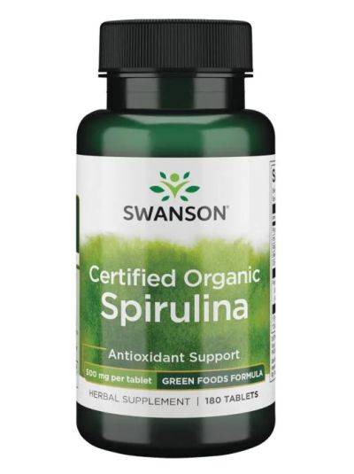SWANSON CERTIFIED ORGANIC SPIRULINA 500mg 180 Tablets