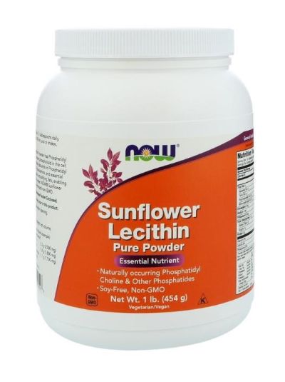NOW FOODS SUNFLOWER LECITHIN PURE POWDER 454 G