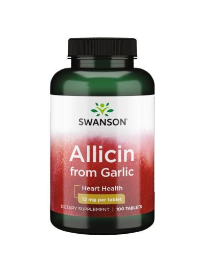 SWANSON GARLIC WITH 100% PURE ALLICIN 12 MG 100 TABLETS