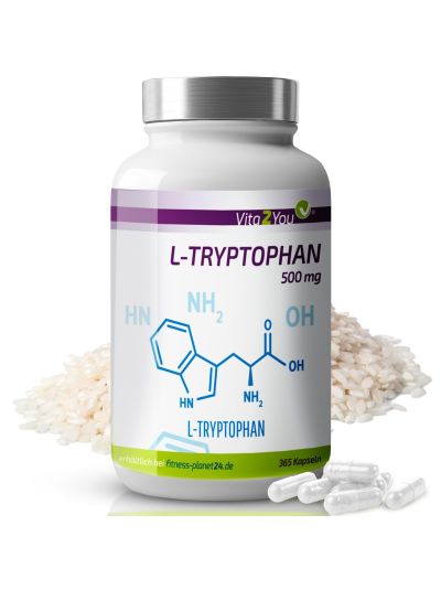 VITA2YOU L-TRYPTOPHAN 500MG - 365 CAPSULES - FROM VEGETABLE FERMENTATION