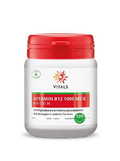 Vitals Vitamin B12 1000 mcg with Methylcobalamin and Adenosylcobalamin 100 capsules