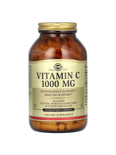 Solgar, Vitamin C, 1,000 mg, 250 vegetable capsules