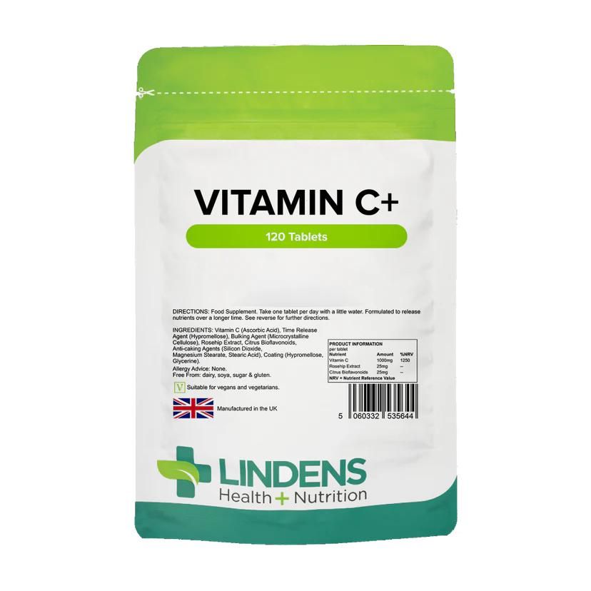 Comprimés Vitamine C 1000mg Lindens Avec Rose Musquée - Renforce L’immunité, Antioxydant