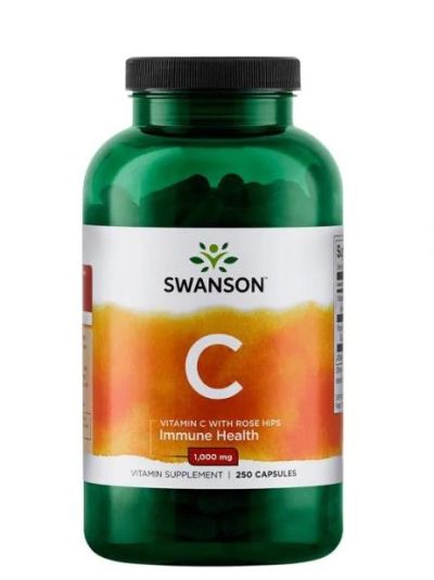SWANSON VITAMIN C 1000 MG WITH ROSEHIP 250 CAPSULES