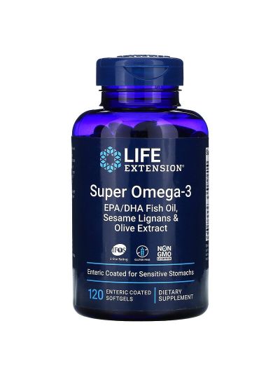 Life Extension Super Omega-3 m Sesamlignan+Olivenext.120 enteric coated softgels